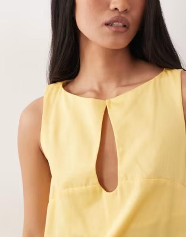 エイソス レディース トップス ワンピース ミニ ASOS DESIGN slash neckeyhole mini sundress in lemon zest Lemon Zest