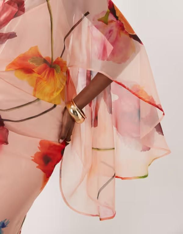 エイソス レディース トップス ワンピース オープンバック ケープデザイン ドレープリント キャップ ケープ ASOS DESIGN kimono sleeve cape detail draped エイソス レディース トップス ワンピース オープンバック ケープデザイン ドレープリント キャップ ケープ ASOS DESIGN kimono sleeve cape detail draped