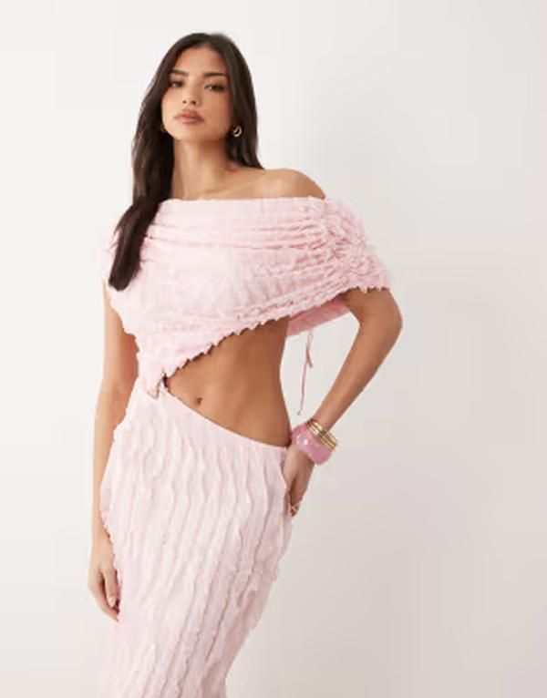 エイソス レディース トップス ワンピース カットアウト フリル マキシ ASOS DESIGN ruffled off the shoulder maxi dress with cut out de エイソス レディース トップス ワンピース カットアウト フリル マキシ ASOS DESIGN ruffled off the shoulder maxi dress with cut out de