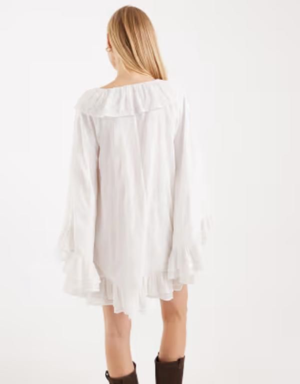 ミスセルフフリッジ レディース トップス ワンピース シフォン ケープデザイン 刺繍 キャップ ケープ Misselfridge festival embroidered chiffon cape d