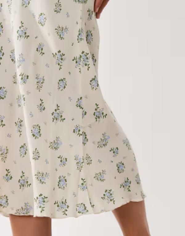 マンゴ レディース トップス ワンピース フラワー柄 フリル ノースリーブ マキシ フラワー Mango ruffle sleeveless maxi dress in cream floral BE