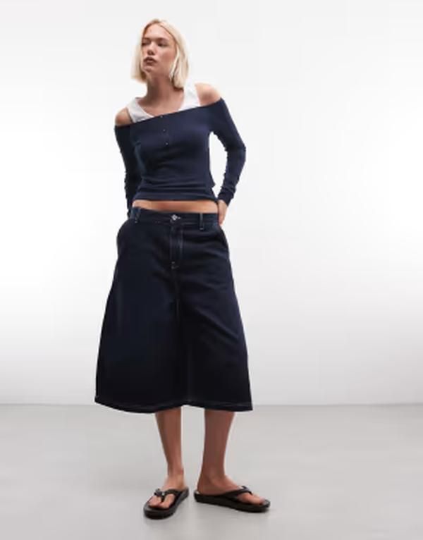 コルージョン レディース ボトムス ハーフパンツ・ショーツ COLLUSION longline jorts in rinsewash Rinse