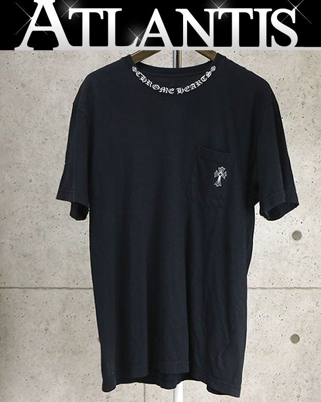 CHROME HEARTS 新宿店 クロムハーツ ネックロゴ CHクロス サークルロゴ Tシャツ 半袖 メンズ size:XL 黒 31404