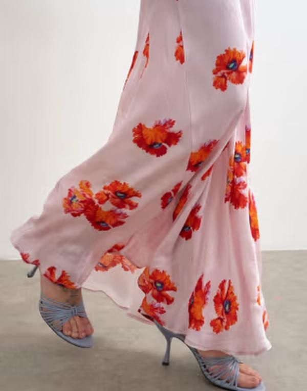 トップショップ レディース トップス ワンピース フラワー柄 サテン マキシ フラワー Topshop satin racer neck maxi dress floral jacquard Pink トップショップ レディース トップス ワンピース フラワー柄 サテン マキシ フラワー Topshop satin racer neck maxi dress floral jacquard Pink