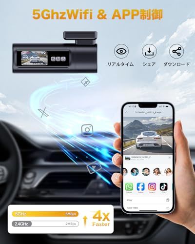 GKU 360° ドライブレコーダー前後【2026年最新4K+1080P UHD超高精細記録】 1.47インチ液晶画面 ドライブレコーダー ドラレコ 前後 小型 800万画素 携帯連携 GPS搭載 360° 回転 LED信号機対応 ノイズ対策済 HDR超強Ju