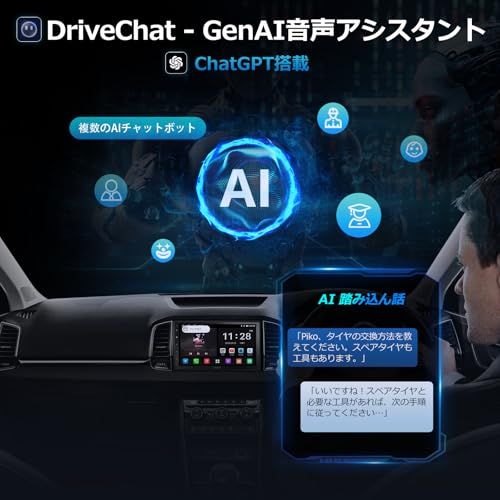 ATOTOZONE A5L Android 7インチディスプレイオーディオ、 アンドロイドナビ 2DIN、音声操作DriveChat AIアシスタント、TrackHU位置情報、Bluetooth画面自動ロック、ワイヤレスCarPlay Android AuJu
