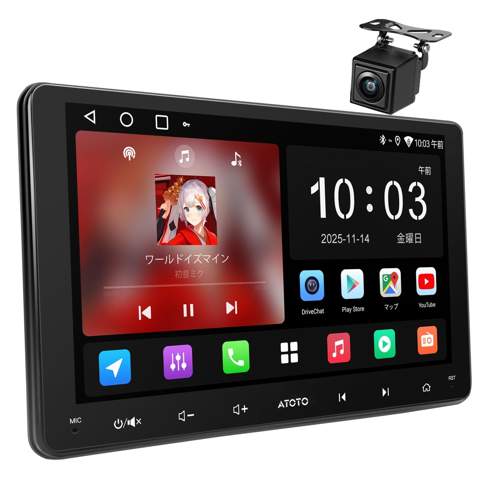 ATOTO A5L Androidナビ 2DIN 9インチディスプレイオーディオ、Wi-Fi/Bluetooth/USBテザリングに対応、CarPlay&Android Autoワイヤレス・有線、24バンドEQ DSP 内蔵、GPS/FM/AM、HD LRJu