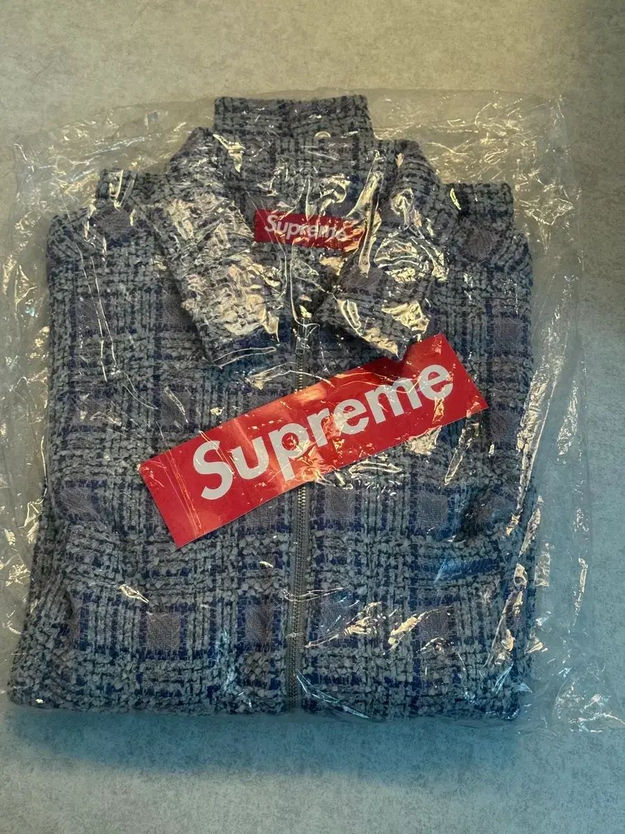 Supreme ブークレ ジップアップ シャツ ブルー - 24FW