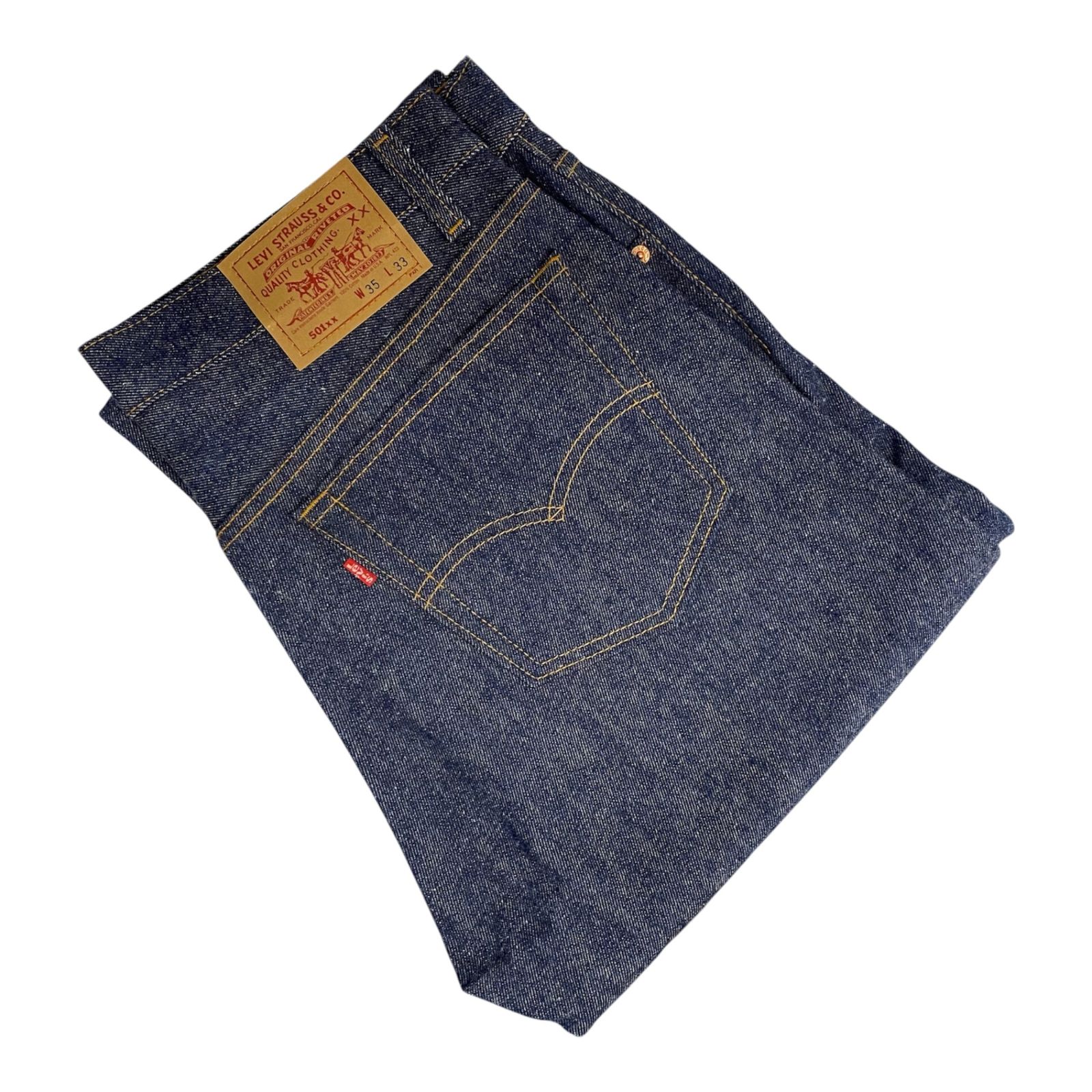リーバイス Levi's 90's USA製 501xx 赤文字 ノンウォッシュ NOS 濃紺 デニム ブルー W35 L33サイズ 201MB-1525 VB