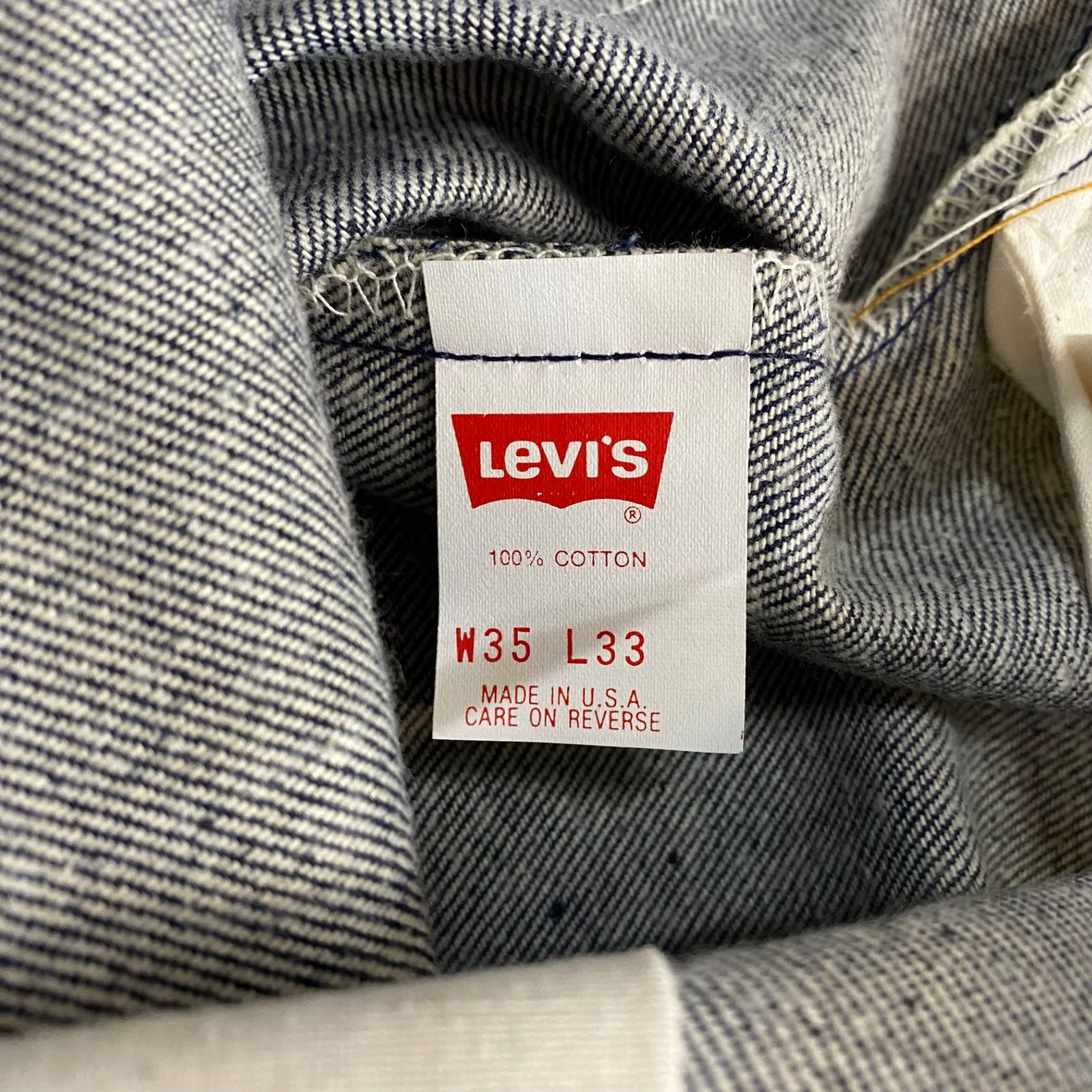 リーバイス Levi's 90's USA製 501xx 赤文字 ノンウォッシュ NOS 濃紺 デニム ブルー W35 L33サイズ 201MB-1525 VB