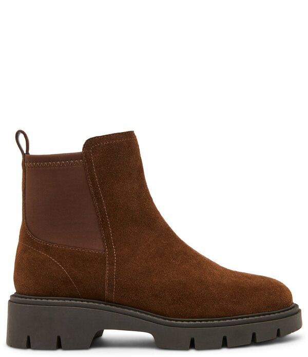 ブロンド レディース シューズ ブーツ・レインブーツ スエード Blondo Kyra Waterproof Suede Lug Booties Chocolate チョコレート