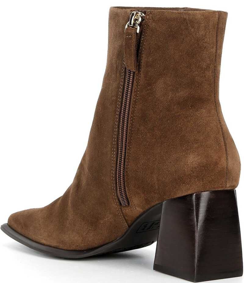 ジービー レディース シューズ ブーツ・レインブーツ スエード ブーツ ヒール GB HolyGrail Suede Zipper Block Heel Booties Truffle Tan タン