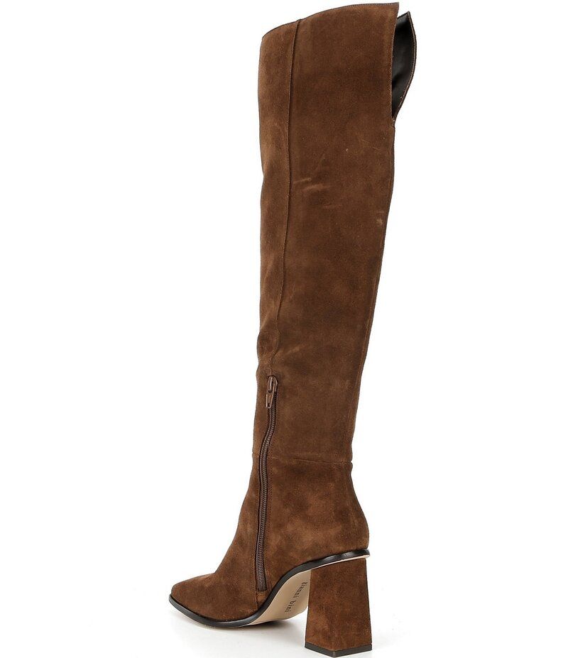 ジャンビニ レディース シューズ ブーツ・レインブーツ スエード ヒール Gianni Bini Traversuede Block Heel Over The Knee Boots Graham C