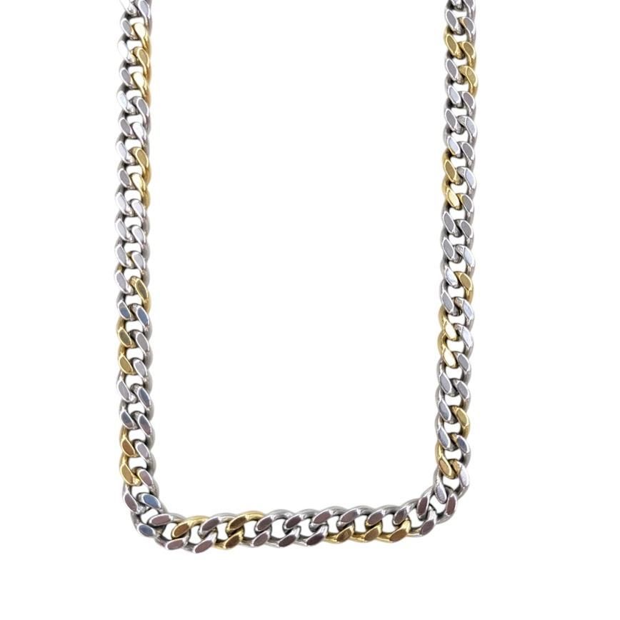 DIESEL ディーゼル チェーンネックレス シルバー ゴールド コンビ 