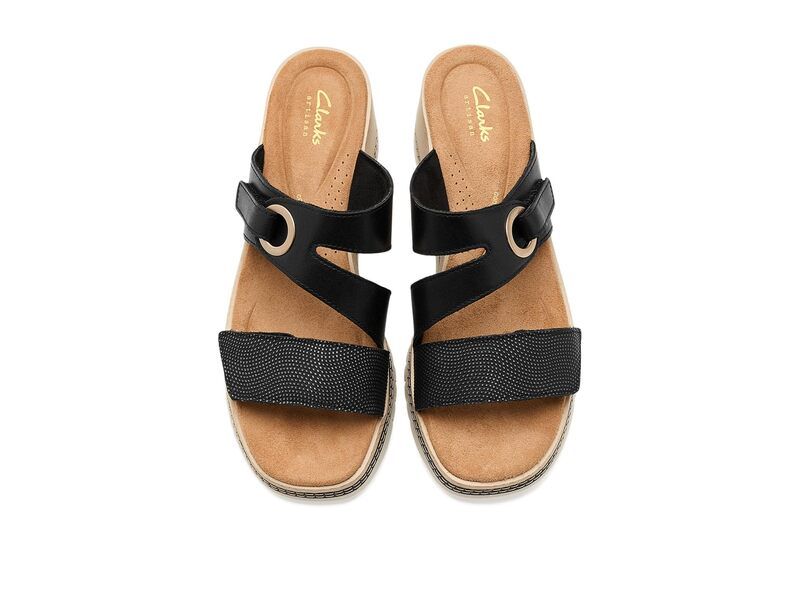 クラークス レディース シューズ ヒール Clarks Kidiki Cove Black Leather ブラック