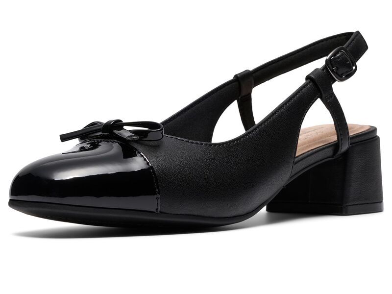 クラークス レディース シューズ ヒール Clarks Iridessa Sling Black Leather ブラック