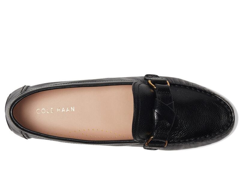 コールハーン レディース シューズ スリッポン・ローファー Cole Haan Emmie Knot Drivers Black Leather ブラック