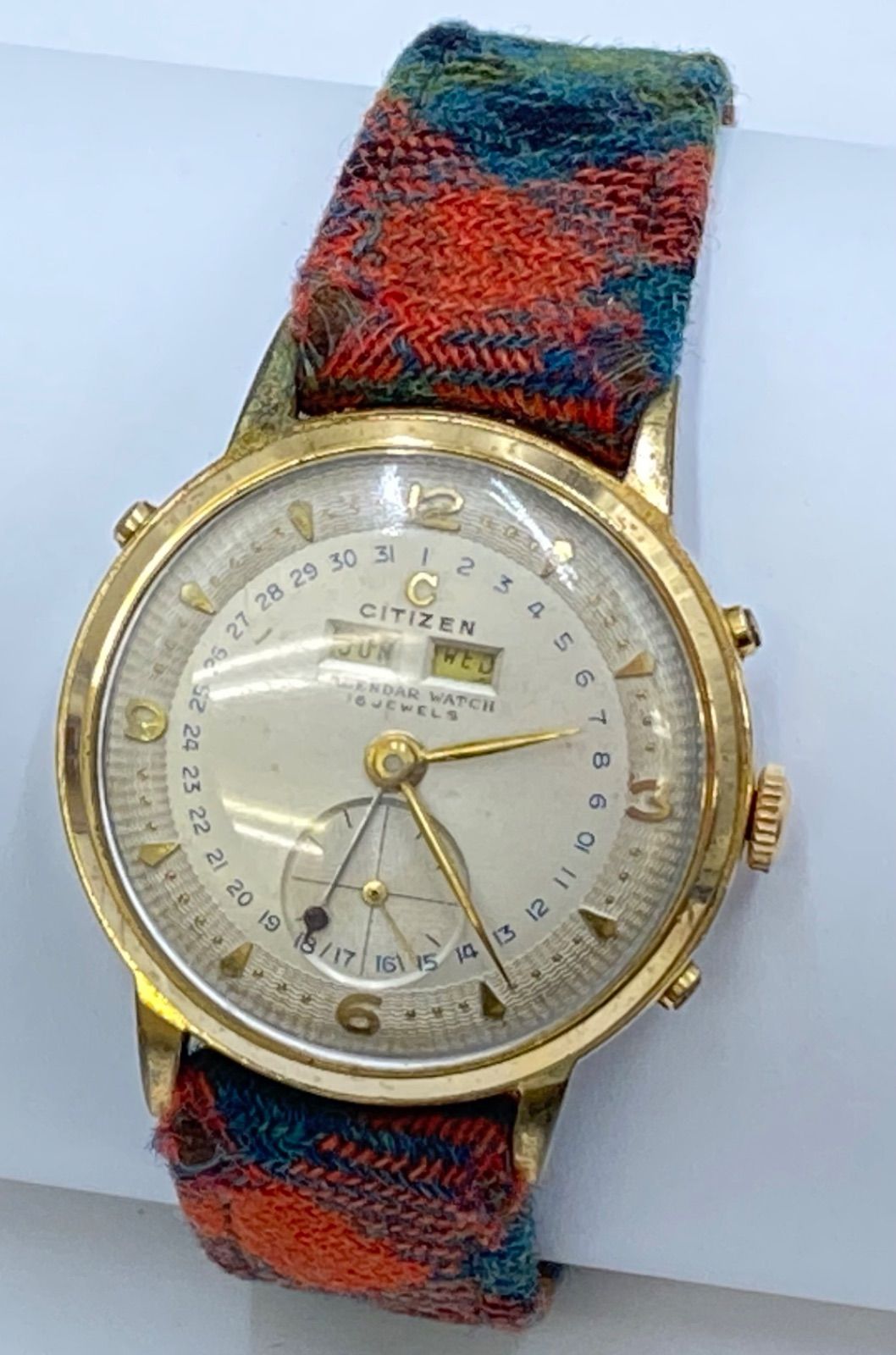 CITIZEN シチズン トリプルカレンダー 腕時計 16石 手巻き 1950年代 ゴールド