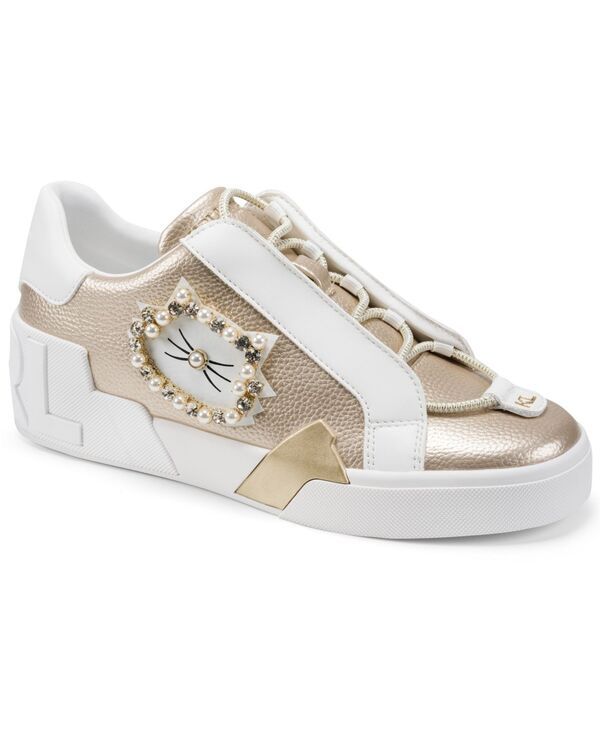 カール ラガーフェルド レディース シューズ スニーカー レース KARLAGERFELD PARIS Womens Madisyn LaceUp Sneakers Gold ゴールド