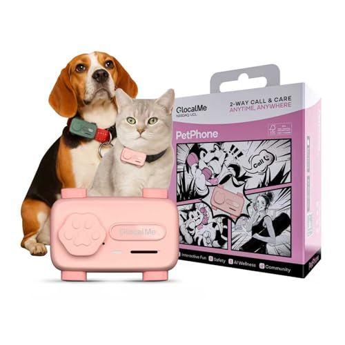 【新品】GlocalMe PetPhone ペット用GPSトラッカー （犬・猫用） AI健康アラート 双方向通話 リアルタイム追跡 バーチャルフェンス 6つの先進測位技術 無制限範囲対応 30日間無料トライアルサービス付き (ピンク) dbcab1d9