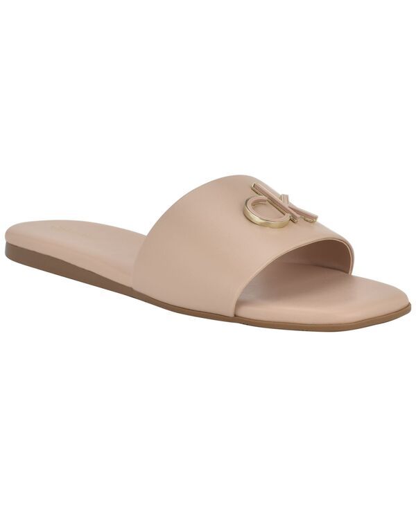 カルバンクライン レディース シューズ サンダル ロゴ Calvin Klein Womens Yancie Logo Flat Slide Sandals Light Natural