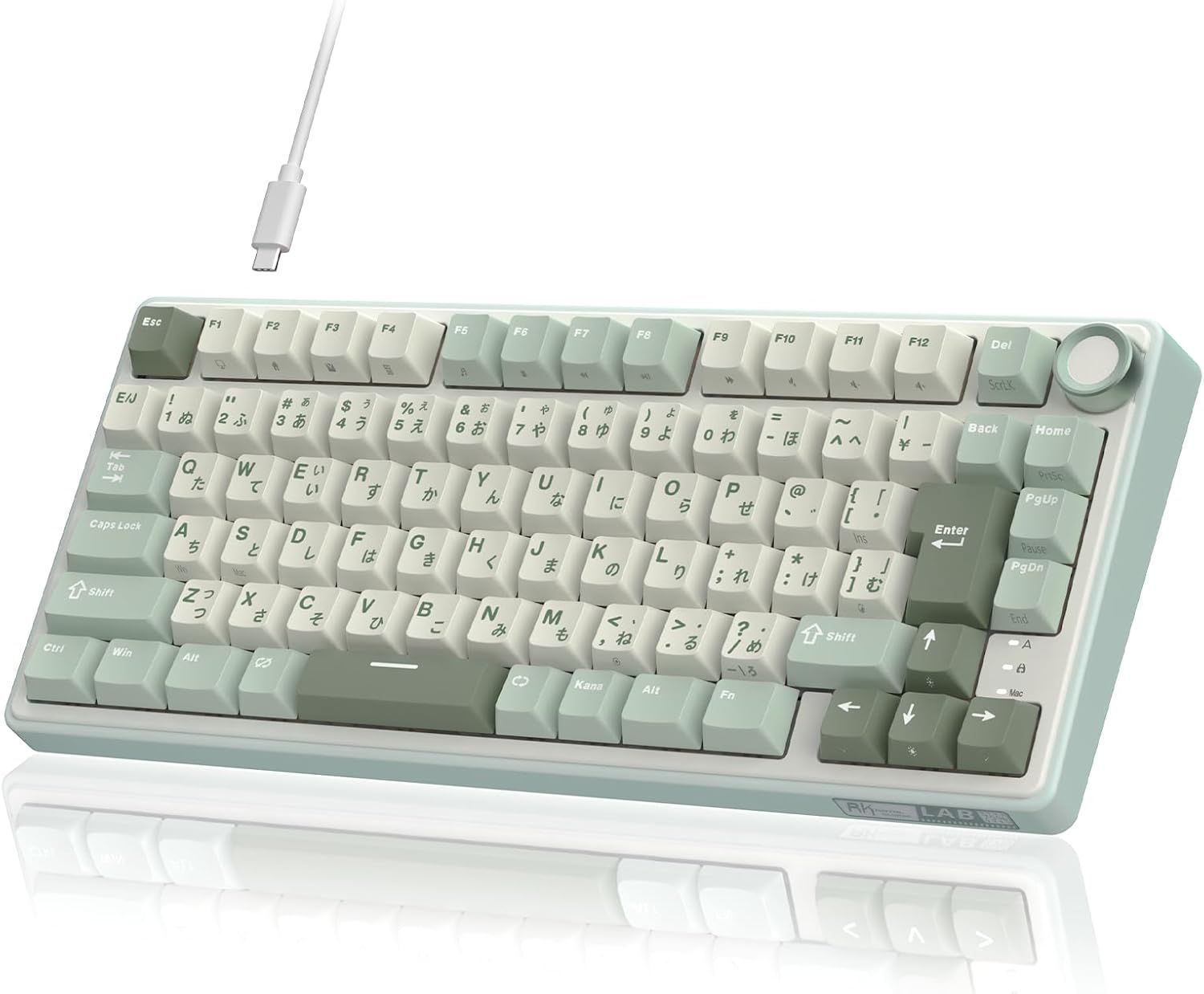 【Amazon.co.jp限定】RK ROYAL KLUDGE R75 メカニカルキーボード 有線｜日本語配列｜ボリュームノブ搭載｜ゲーミングキーボード 75%カスタム｜ガスケットマウント構造・RGBバックライト・ソフトウェア対応｜Cherry Profile