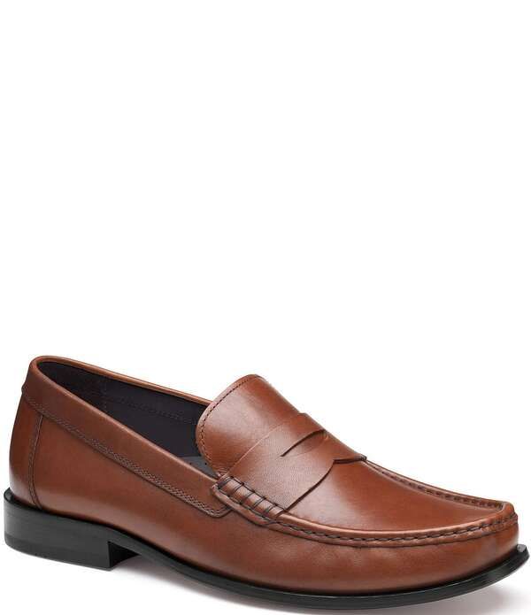 ジョンストンアンドマーフィー メンズ シューズ スリッポン・ローファー レザー Johnston Murphy Mens Humphrey Leather Penny Loafers Tan タン