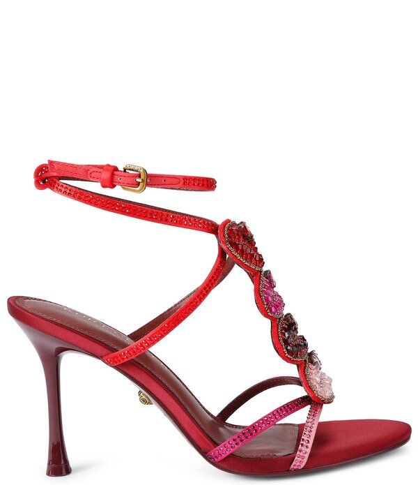 カートジェイガーロンドン レディース シューズ サンダル サテン Kurt Geiger London Satin Kiss Crystal Embellishedressandals Red レッド