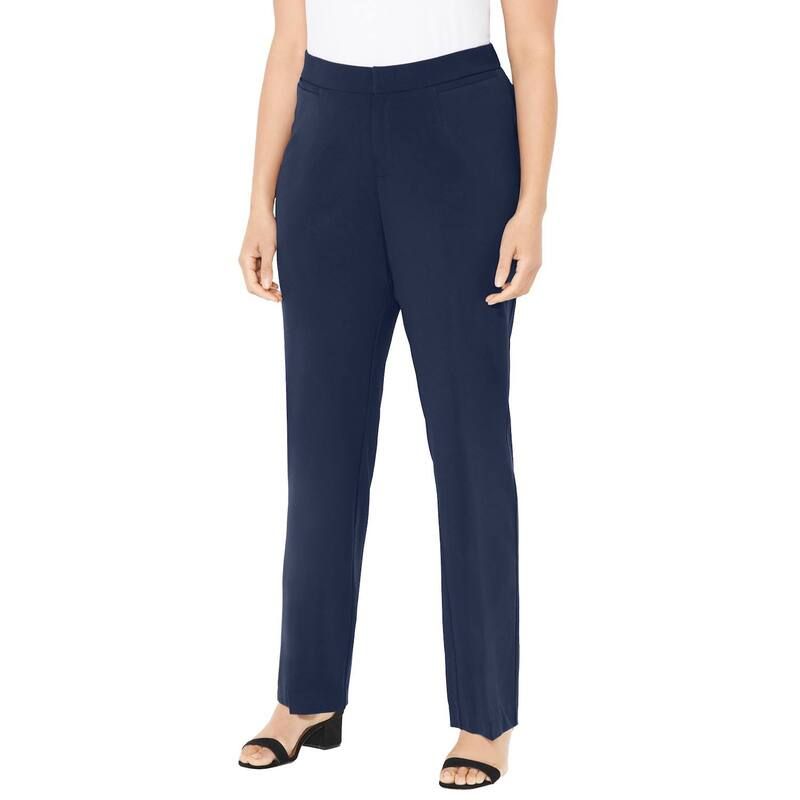 キャサリンズ レディース ボトムス カジュアルパンツ プラスサイズ Catherines Womens Plusize Right Fit Pant moderately Curvy Midnight