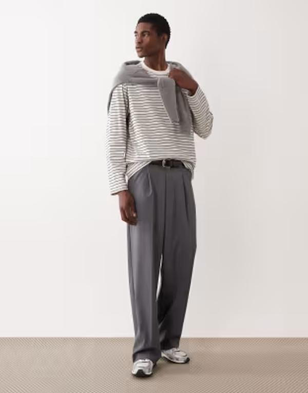 アルケット メンズ トップス Tシャツ ARKET striped long sleeve Tshirt Offwhite オフホワイト