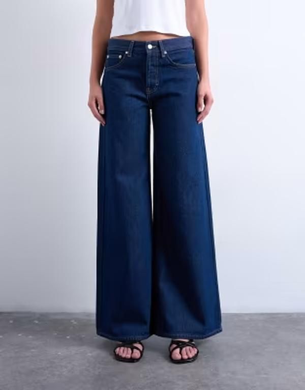 トップショップ レディース ボトムス デニムパンツ ワイドレッグ ジーンズ Topshop Horizon mid rise wide leg jeans indigo rinse Indigo ri