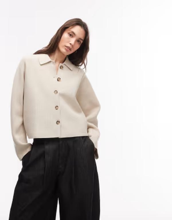 アルケット レディース アウター ジャケット・ブルゾン コットン ARKET pure cotton short jacket in light beige ベージュ