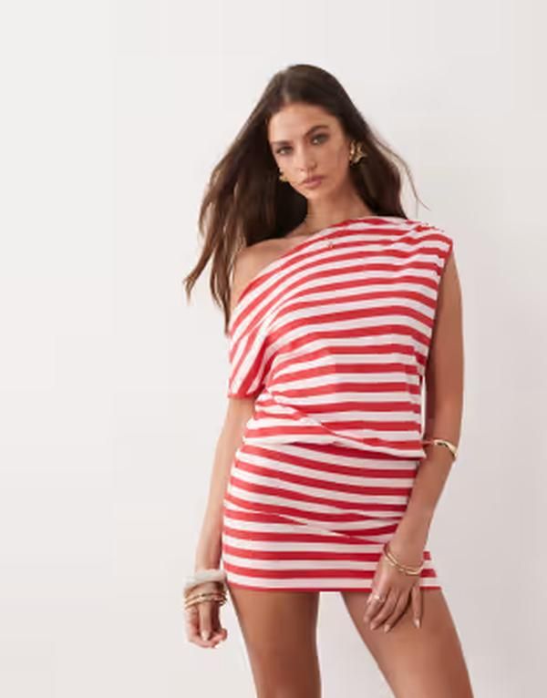ザ・フロリック レディース トップス ワンピース アシンメトリー ミニ スカート The Frolic exclusive fitted skirt asymmetric shoulder mini