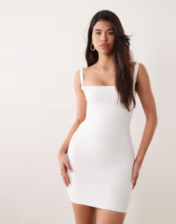 カイア レディース トップス ワンピース オープンバック ミニ Kaiia exclusive 00sculpting bandage square neck open back mini dress