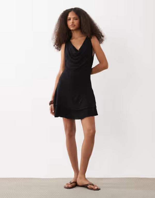 マンゴ レディース トップス ワンピース ミニ Tシャツ ノースリーブ Mango Teen sleeveless mini dress Black ブラック