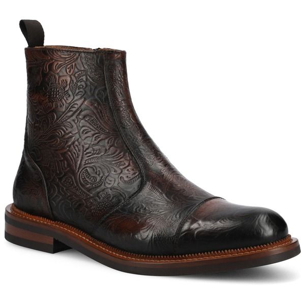 タフト メンズ シューズ ブーツ・レインブーツ TAFT Mens Lewisidezip Boot Brown Floral ブラウン