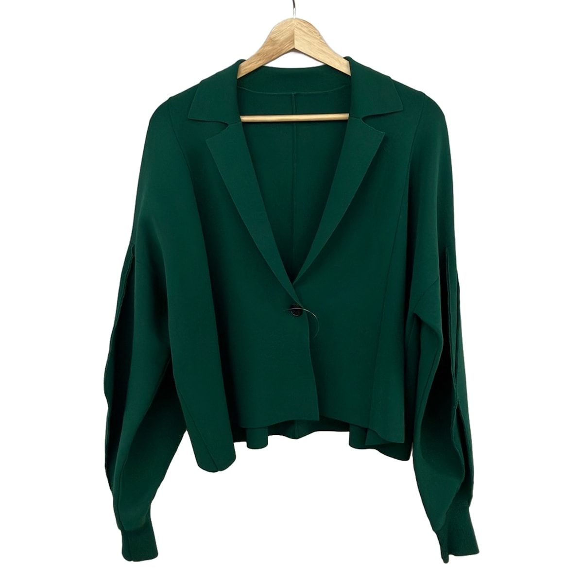 ADORE(アドーア) ジャケット サイズ38 M レディース美品 フォルムドスリーブニットジャケット 531-5170527 グリーン 長袖/春/秋