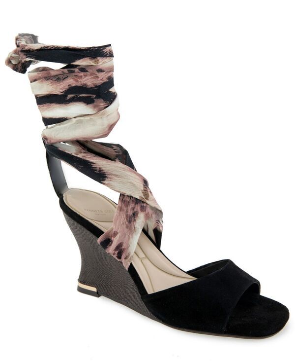 ケネスコール レディース シューズ サンダル アンクル Kenneth Cole New York Womens FabiankleWrap Wedge Sandals BlackBrown Sued