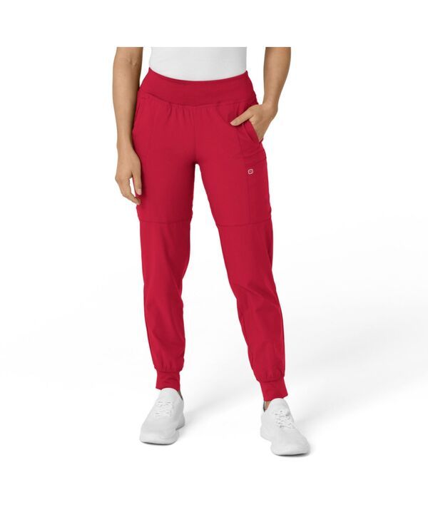 ウィンク レディース ボトムス カジュアルパンツ プラスサイズ Wink Plusize W123 Comfort Waist Cargo Jogger Scrub Pant Red レッド