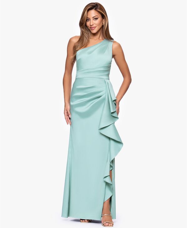 エスケープ レディース トップス ワンピース ワンショルダー XSCAPE Womens OneShoulder Long Dressage セージ