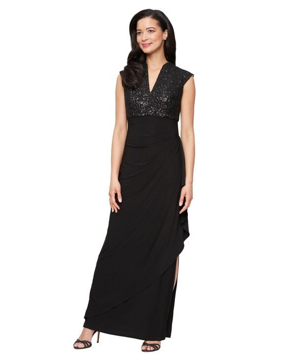 アレックスイブニングス レディース トップス ワンピース エンパイア Alex Evenings Womens Empire Waist Dress Black ブラック