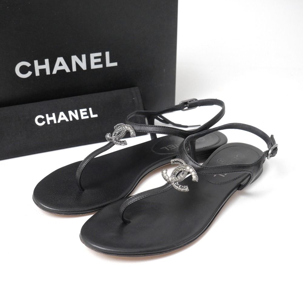 CHANEL シャネル サンダル サイズ36 12P ビジュー CC ココマーク
