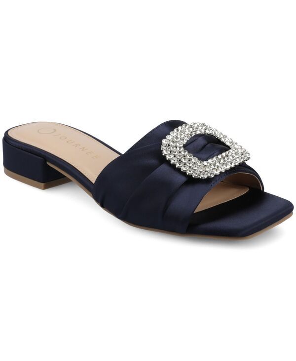 ジュルネ コレクション レディース シューズ サンダル Journee Collection Womens Flavia Embellished Slide Sandals Navy ネイビー