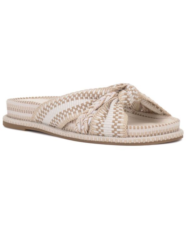 ヴィンスカムート レディース シューズ サンダル Vince Camuto Womens Gryffyn Knotted Footbed Round Toe Sandals Ivory MultiCr