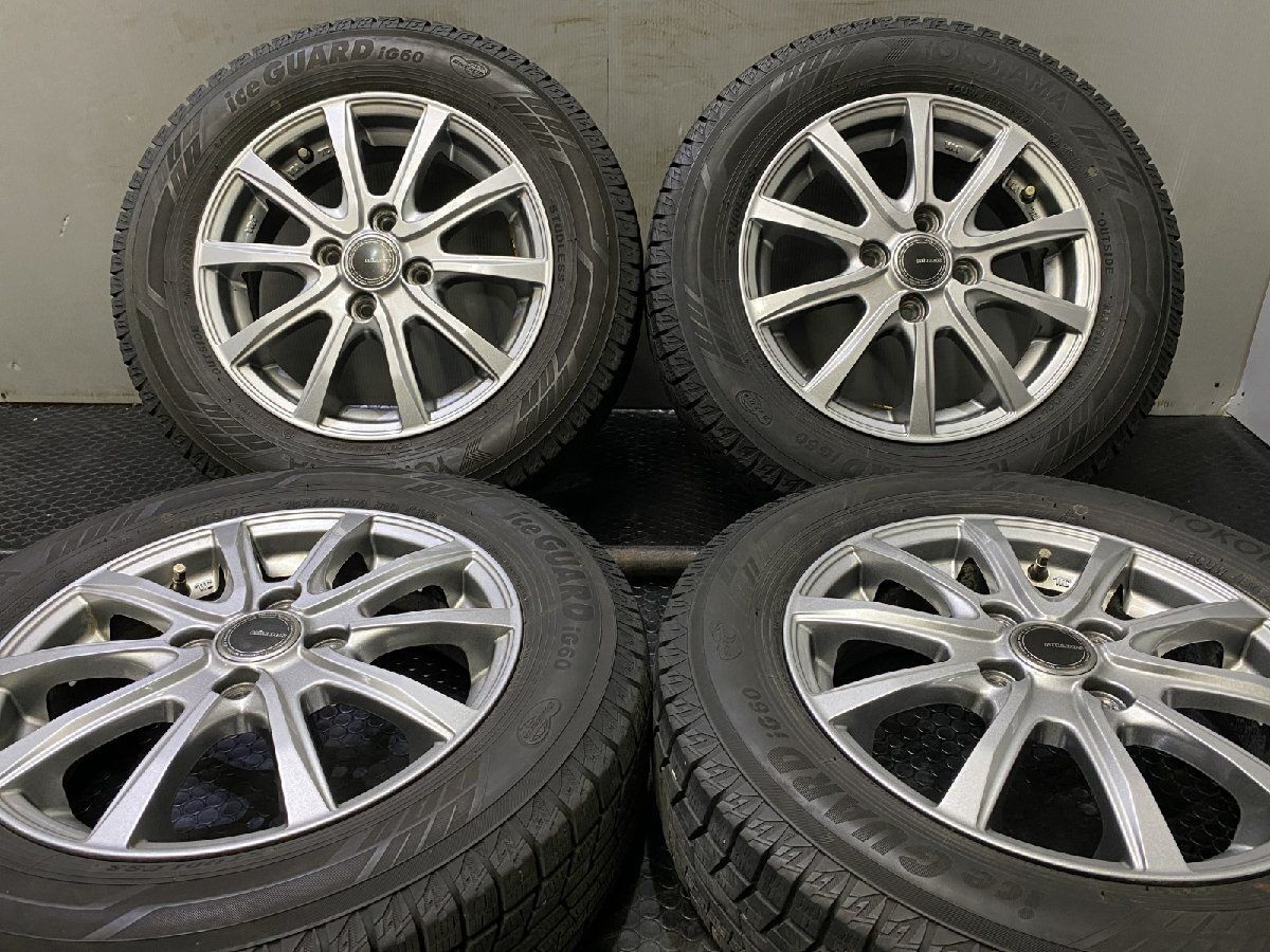 【YOKOHAMA ice GUARD iG60 165/70R14】スタッドレス【MiLLOUS 14インチ 4.5J4HPCD100+45】22年製 バリ溝 ハスラー ソリオ等　(VTM589)