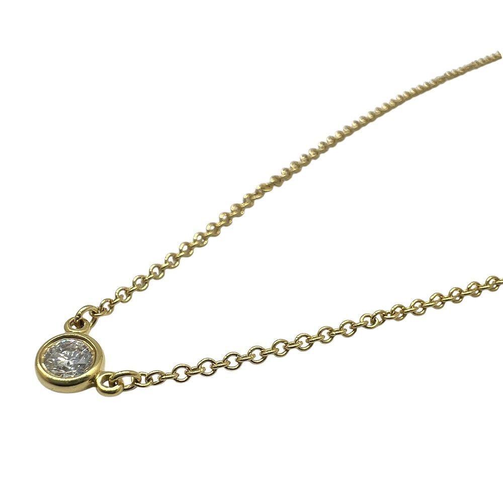 Tiffany & Co. ティファニー バイザヤード ネックレス ペンダント ダイヤ ダイヤモンド イエローゴールド YG 750YG 1.8g レディース ジュエリー シンプル お洒落 かわいい 【ブランドギャラリー東心斎橋店】
