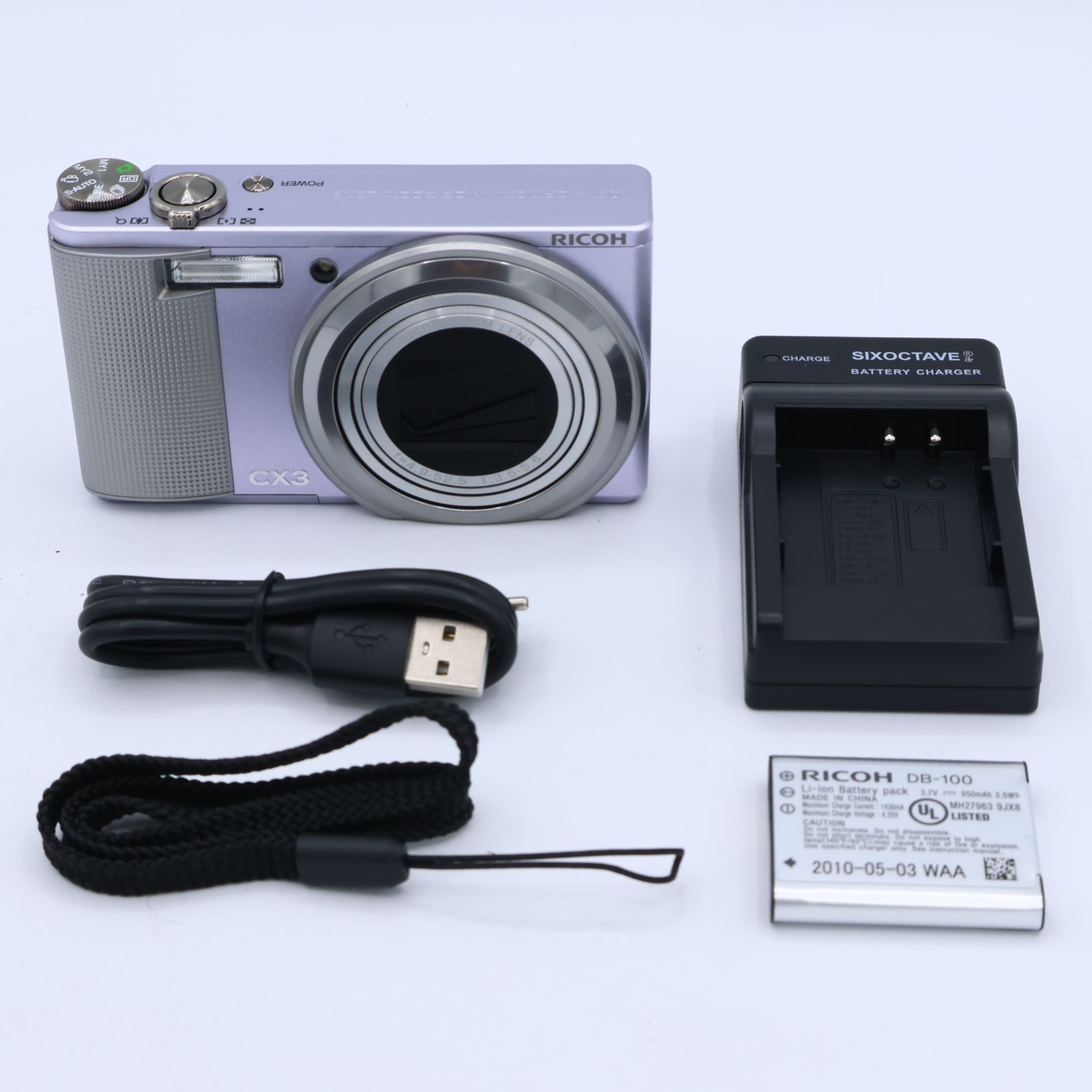 美品】RICOH リコー デジタルカメラ CX3 すみれ CX3SU