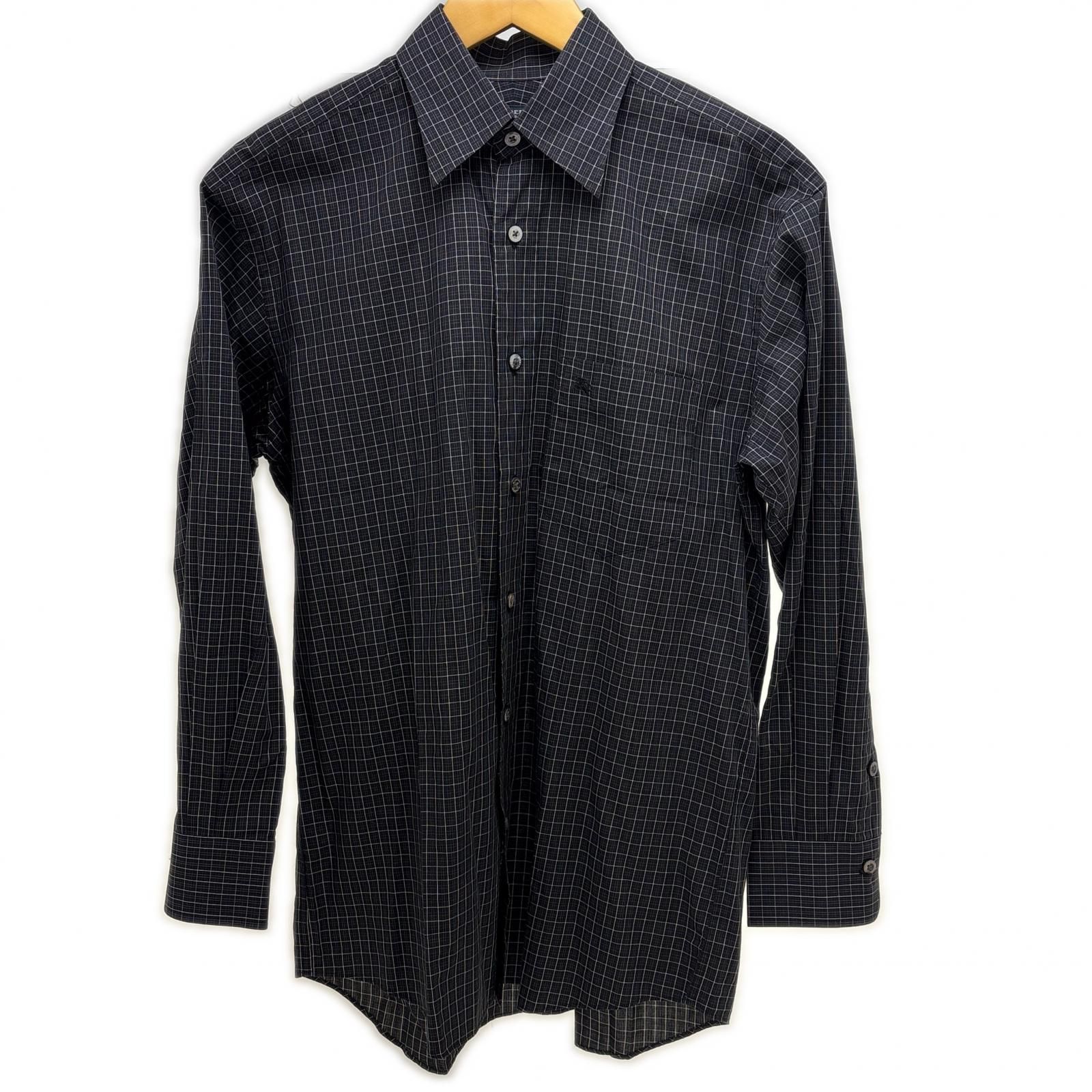 BURBERRY バーバリー 衣類 チェック柄シャツ 衣料品 長袖シャツ コットン ブラック【中古】