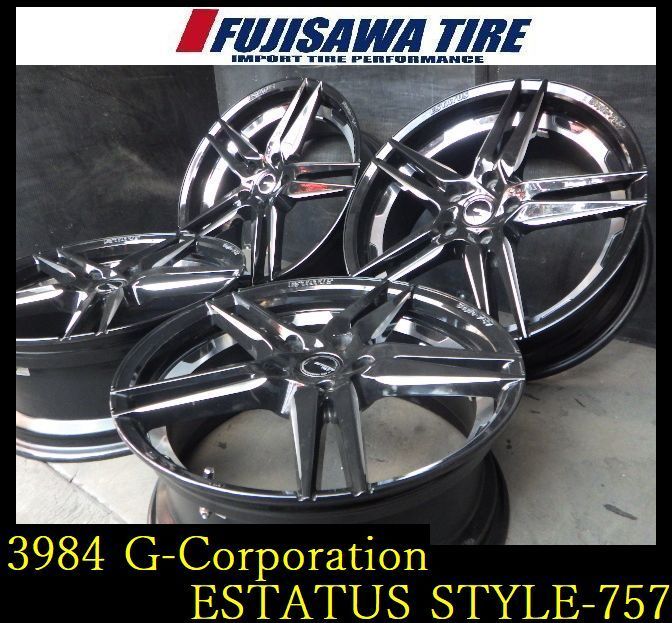 【3984】B▲送料無料▲G-Corporation ESTATUS Style-757▲18x7.5J 5穴 PCD114.3 +53▲4本 26103722