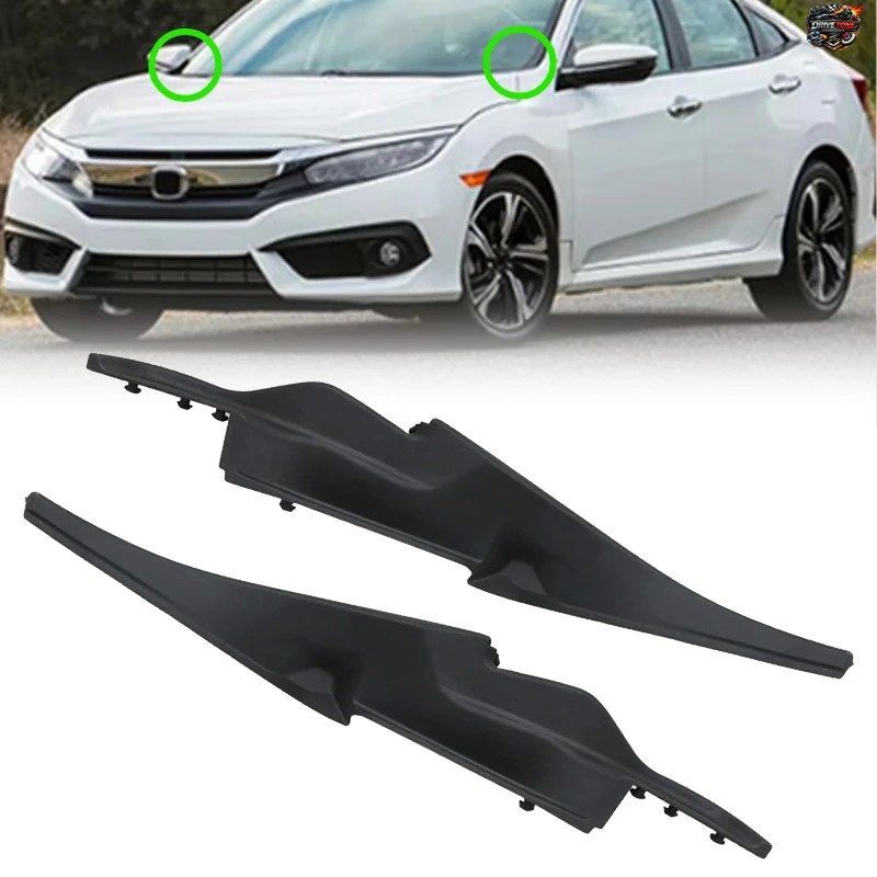 ホンダ シビック 2016-2018 - 21 車用 フロントウインドシールド ワイパー サイド カウル エクステンション トリム カバー ウォーター デフ